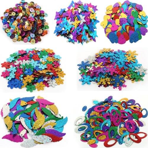 Butterfly Heart-Shaped Plum Blossom Multiple Styles Color Mixing Laser Bulk Sequins For DIY Handmade Clothing Sewing Decoration