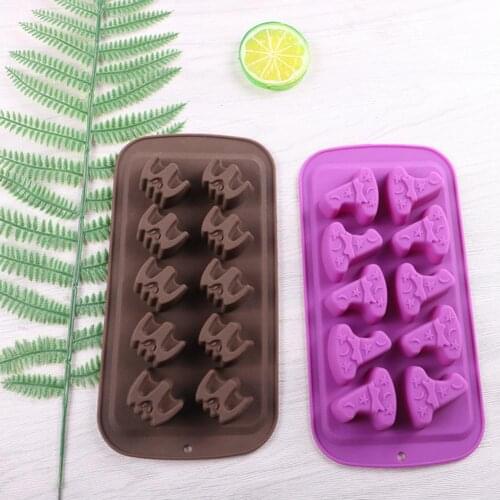 Halloween Skull Wizard Hat Pumpkin Shape Chocolate Mold Baking Decorating Tool