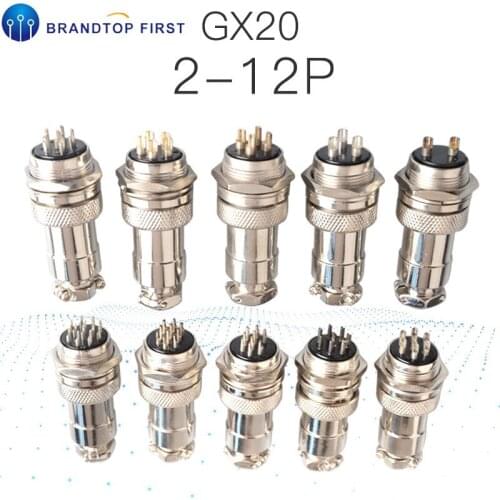 GX20 aviation connector plug male female metal circular quick connector 2Pin 3pin 4pin 8pins 10pin 12pin