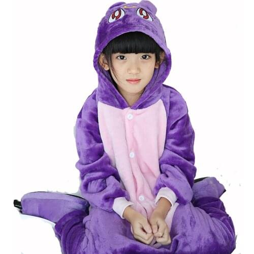 Children Purple Cat Pijama One-Piece Pyjamas For Kids Pajama Animal Cartoon Baby Kigurumi Boy Suit Girl Onesie Cosplay Costume