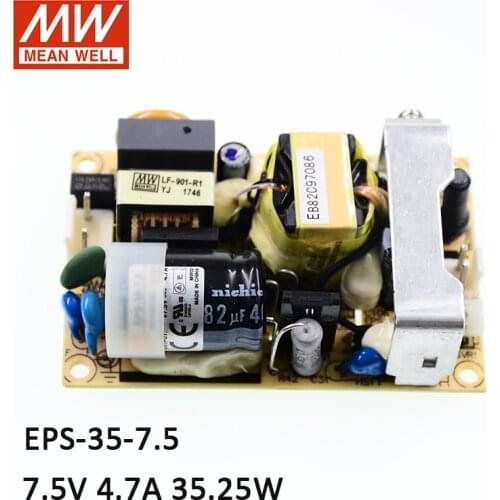 MEAN WELL EPS-35-7.5 35W Industrial Open Frame Switching Power Supply 110V/220V AC to 7.5V DC 4.7A Circuit Board PCB power unit