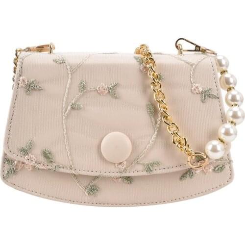 Sweet lace bag womens bag 2021 new pearl chain shoulder fashion wholesale foreign trade