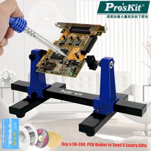 Mini ProsKit SN-390 Universal Adjustable Circuit Board Clamp PCB Holder Fixture Tool 360 Degree Rotation