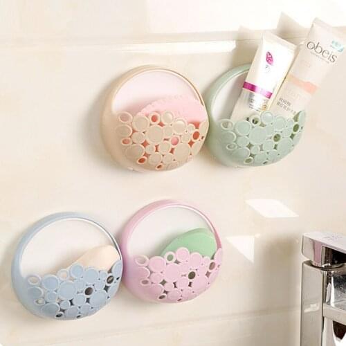Multi-functional Sponge Wall Suction Drain Rack Kitchen Sink Bathroom Shelf Useful Double Sucker Soap Sponge Holder Storage P0.2