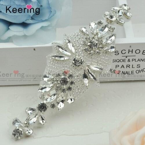 Fashion Pretty Sparkling Crystal Rhinestone Applique For Bridal Sash WRA-922