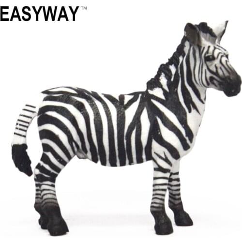 Mr.Froger Zebra Model Toy Wild animals toys set Zoo modeling plastic Solid Pinto horse Classic Toys Children Animal Models cute