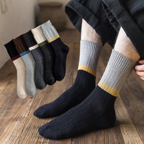 Salina Mens Socks WInter Spring and New Year Fashion Color Matching Wild Casual and Comfortable Combed Cotton Short Tube Socks
