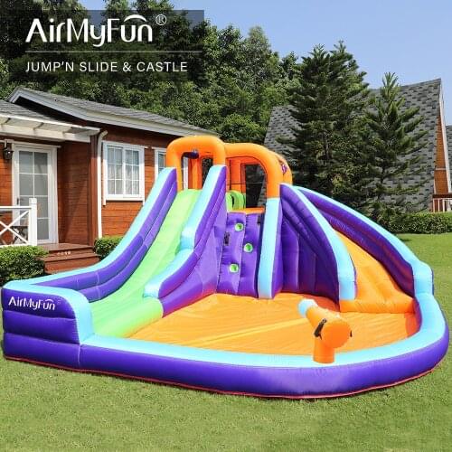 Inflatable Water Slides Bouncer Castle for Kids Jumper Jump Bounce House with Big Pool Trampoline