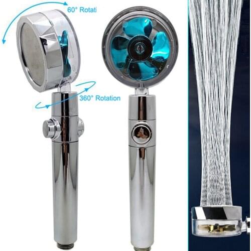 2021 Shower Head Water Saving Flow 360 Degrees Rotating With Small Fan ABS Rain High Pressure spray Nozzle Bathroom Accessories