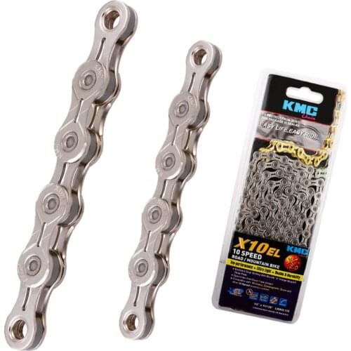 Original KMC X10EL 10 Speed Silver for Trekking 116 Links Extra Light Nickel Plated 10S Chain + Missing Link