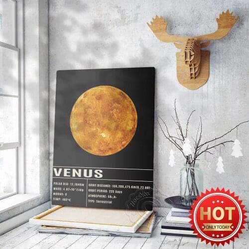 Space Planet Print Poster, Venus Wall Art Decor, Expedition Wall Stickers, Kids Room Wall Picture, Venus Art Prints, Gift idea