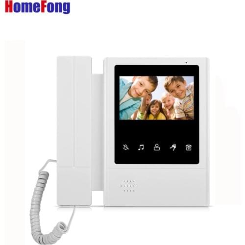 Homefong 4.3 Inch Wired Monitor for Video Door Phone Intercom System White Color Touch Screen