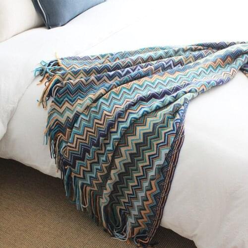 Drop Shipping Bohemia Throw Blanket 127*170cm Knitted Blanket Adult Blanket Spring/Autumn Sofa Blanket cobertor