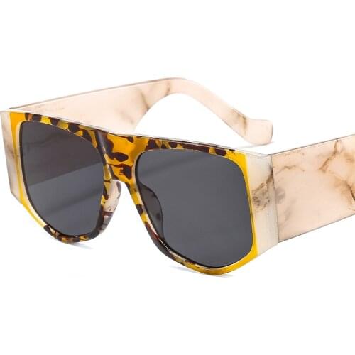 Wide Legs Oversized Square Sunglasses Vintage Women Fashion Leopard Sun Glasses Shades Men Luxury Brand Male Female Oculos UV400