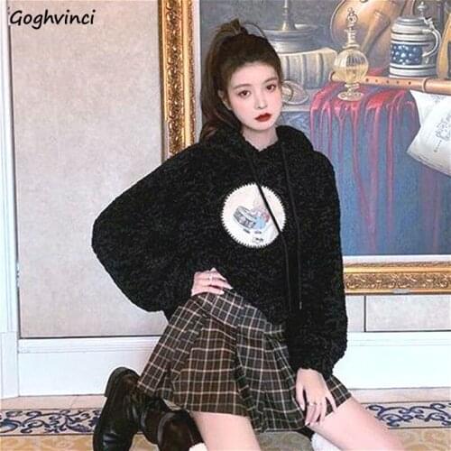 Hoodies Women Thick Hooded Oil Painting Casual Korean Style All-match Trendy Daily Streetwear Stylish Warm Soft Kawaii Girls New