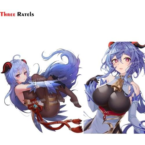 Three Ratels A243 Ganyu Genshin Impact Sicker For Car Rearview Mirror&Fuel Tank Cap Anti Scratch Film With Waterproof Protected