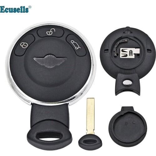 Smart 3 Button Remote Car Key Fob Shell for BMW Mini Cooper R56 Auto Car Key Case with Emergency Key Battery Holder