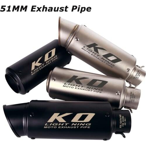 Universal 51mm Motorcycle Exhaust Tips Muffler Tail Pipe Black Escape Tube Dirt Bike ATV 245/300mm