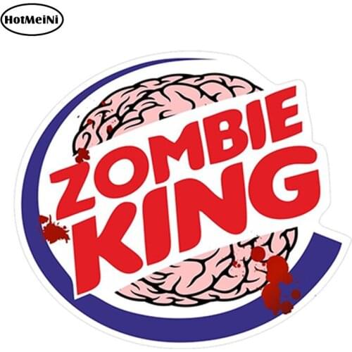 HotMeiNi 11cm x 10cm ZOMBIE KING Funny VINYL Car Van Bumper Window Sticker Decal JDM BLOOD SPLATTER Auto Motorcycle Decoration