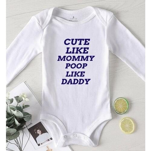 Winter Clothes for Toddler Girls baby boy Outfit Undershirts for Newborns Infant Girls Autumn Romper Printing Mommy Daddy