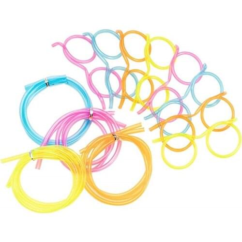 1PC Fun Soft Plastic Straw Funny Glasses Flexible Drinking Toys Party Joke Tube Tools Kids Baby Birthday Party Funny Gadgets