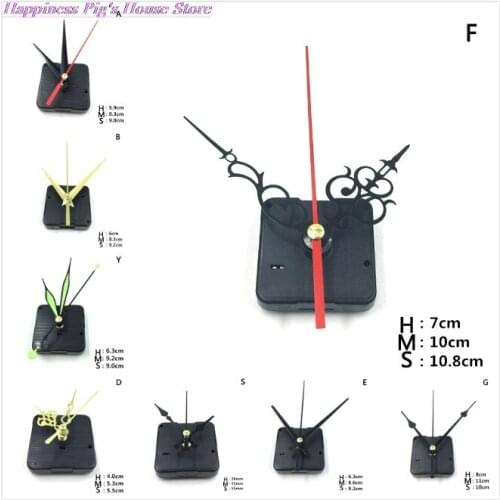 11 Styles DIY Clocks Parts Quartz Clock Movement Mechanism Repair Parts Black + Hands Replacement Parts Kit Set