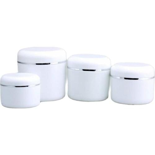 300g round white cream jar/pot/bottle with silver line for cream/wax/mask cream/moisturizer/essence skin care cosmetic packing