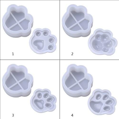1 Set Bear/Cat/Dog/Love 3D Paw Storage Box Mold Resin Silicone Mold DIY Home Decor Art Craft Ideal Gift W0YA