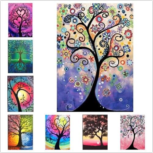 Diamond Embroidery flower tree Full Square Kit Diamond Painting abstract Pictures Of Rhinestones Diamond Mosaic Home Decor WG816