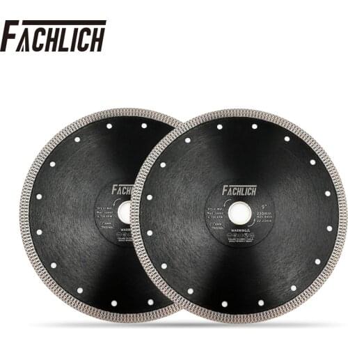FACHLICH 2pcs Diamond Superthin Tile Saw Blade for Marble Tile Ceramic Porcelain X Mesh Turbo Cutting Disc Dia 230mm/9"