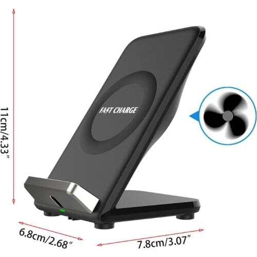 H7JF Wireless Charger with Cooling Fan Multifunctional Wireless Fast Charging Stand Compatible with Most Mobile Phones