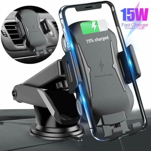 Automatic Clamping 15W Wireless Charger Mobile Phone Fast Charging Adapter Car Air Vent Cell Stand For iPhone 12 Pro Max Xiaomi