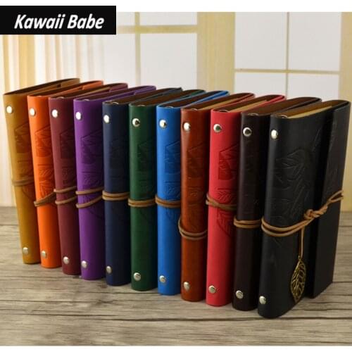 Notebooks and Journals Retro Sketchbook A6 A7 Ring Binder Soft Cover School Office Supplies Vintage Diary Notepads Stationery