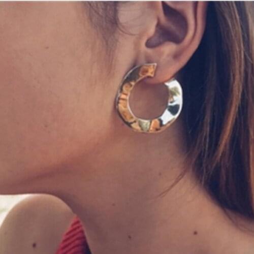 European And American Fashion Simple Temperament Alloy Big Circle Earrings And Winter Accessories Pendant Jewelry