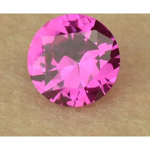 Hot Sale 3~12mm 3# Pink Rose Red Synthetic Corundum Stone Round Shape Brilliant Cut Pink Corundum Gems Loose Beads For Jewelry