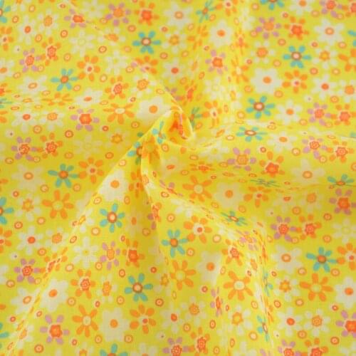 New Arrivals Cotton Fabric Yellow Printed Cuted Floral Designs Sewing Decoration Home Textile Scrapbooking Patchwork Art Work