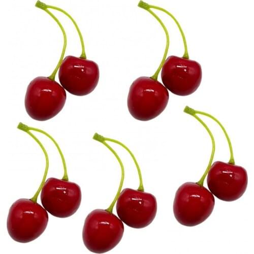 10Pcs Artificial Cherry Foam Simulation Mini 3D Model Fruit Props Decoration