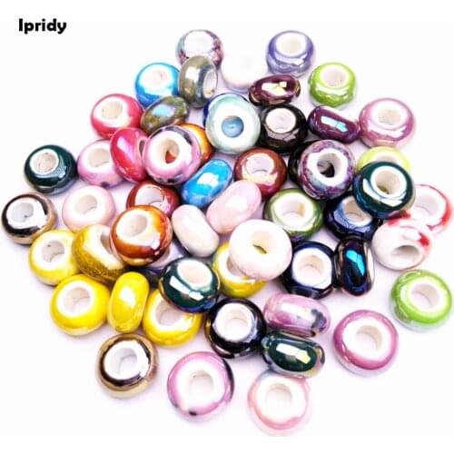 20Pcs/lot 9x14mm Ceramic Large Hole Beads with No Brass core,Porcelain Item Jewelry Accessories, Fit Charms Bracelet