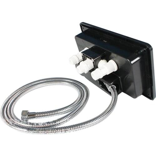 50LC White/Black RV Exterior Shower Box Kit with Lock Boat Marine Camper Motorhome Caravan Accessories