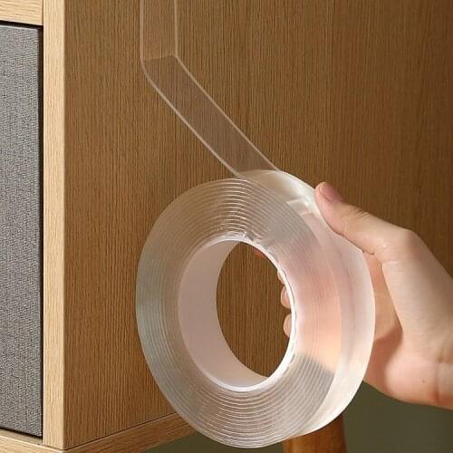 Nano Double Sided Tape Reusable Washable Heavy Duty Tape,Multipurpose Adhesive TracelessTape for Paste Photos Fix Carpet Mats