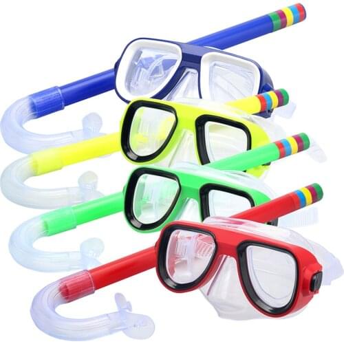 2021New Children Snorkeling Gear Dry Top Kids Diving Mask Set Junior Swim Goggles with Tube Anti-fog Tempered Glass Hot
