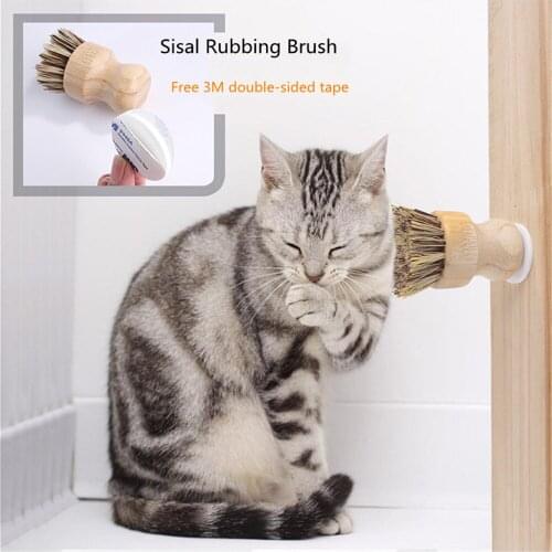 Creative New Pet Supplies Pet Cat Sisal Rubbing Brush Cat Massage Corner Rubbing Supplies Sisal Bamboo Brush for Cat Massage