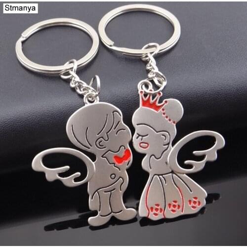 New Women Small Angel High Quality Metal Key Chain Bag Vintage Accessories Hot Men Best Couple Gift Jewelry K1913