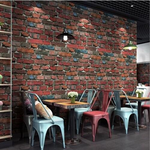 Wallpapers Youman 3D Non-woven Thick Heavy Vinyl Rustic Pattern Faux Textured Brick Wall Effect Wallpaper Bedroom Living room