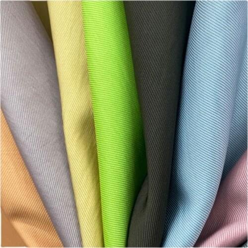 Width 59'' Solid Color High Grade Smooth Wrinkle Resistant Elastic Twill Fabric By The Yard For Pants Dress Shirt Material