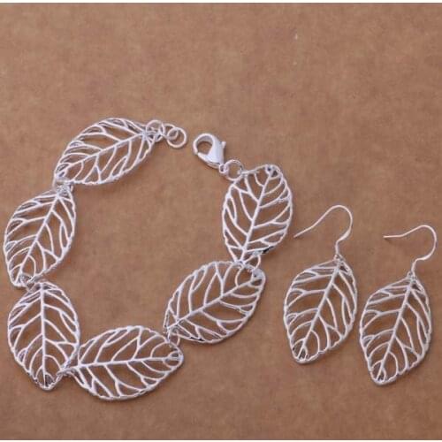 Wholesale High quality silver plated Fashion jewelry bracelet earrings WT-296