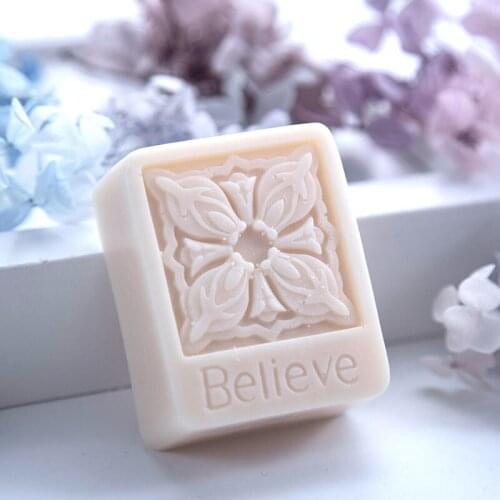 PRZY Mold Silicone Soap Mould Square cross Believe Handmade Soap Making Molds Candle Silicone Mold Resin Clay Moulds