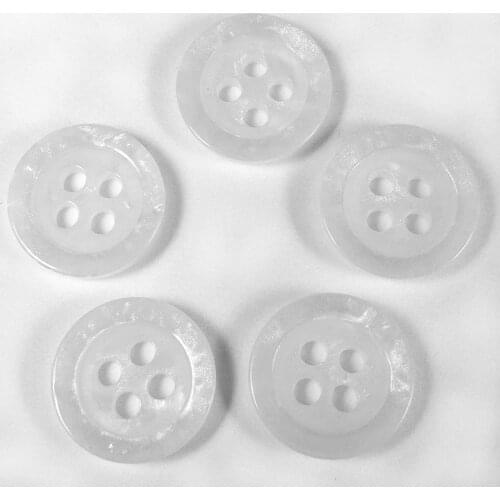 Anka Naturel Polyester Button Pearl White 4 Holes 15,2 mm Diameter Buttons for Blouses Dresses Shirts