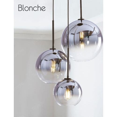 Modern Pendant Lights Transparent Glass Hanging Lamp Kitchen Bedroom Dining Room Nordic Lamp Home Indoor Decor Light Fixtures