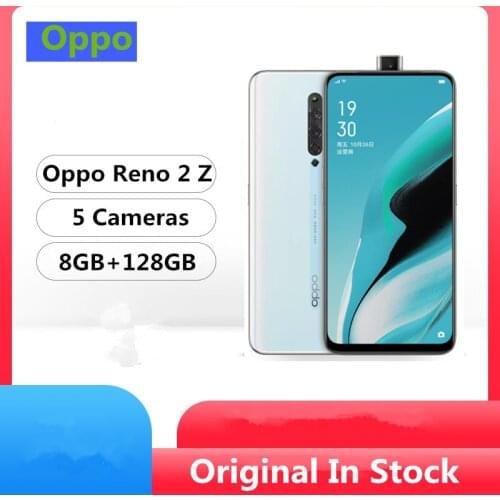 Original Oppo Reno 2 Z 4G LTE Mobile Phone Helio P90 6.5" 2340X1080 8GB RAM128GB ROM 48.0MP 5 Cameras VOOC 3.0 Fingerprint